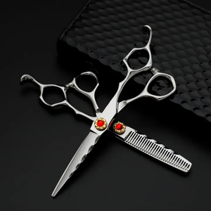 Tijeras de peluquería profesional de hoja recta de alta calidad, tijeras de corte de pelo de acero inoxidable, suministros de peluquero - Product Image 4