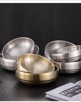 Bol à riz double couche DS132 en acier inoxydable, bol en métal isolé thermiquement pour la cuisine, vaisselle