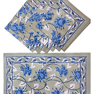 Fabriqués à la main 100% coton napperons traditionnels Jaipur ethnique indien Design motif floral bloc à la main imprimé Table à manger tapis - Product Image 1