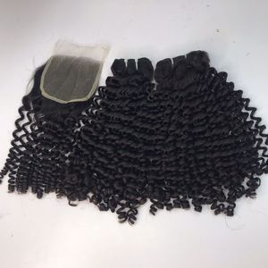 100% materia prima virgen cabello de onda profunda cierre frontal de encaje negro mujer venta completa extensiones de cabello de trama plana - Product Image 5