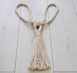 <b>Curtain</b> Tie With Tassel - Cotton Rope - <b>Curtain</b> Tieback - Design <b>Curtains</b> - Rustic Tie - Shabby Chic Ties - Product Image 2