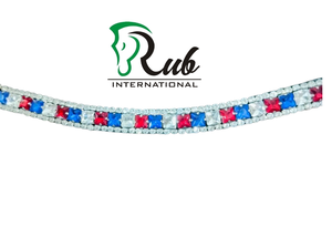 Banda para la frente de caballo de cuero genuino hecha a medida Deportes ecuestres Diseño occidental duradero Patente Curva de diamante Ropa cómoda - Product Image 5
