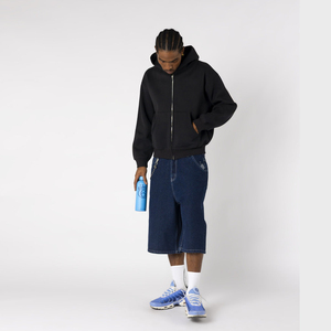 Sudadera con capucha de algodón Premium 100%, ropa de calle personalizada, Chaqueta de manga Reglan con cuello GSM 400, Sudadera de estilo callejero con cremallera de gran tamaño - Product Image 6