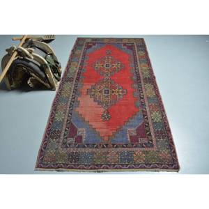 Alfombra de área grande turca Vintage diseño clásico de retazos rojo azul 9x12 material de lana rectangular respaldo de látex Tabriz para pasillo - Product Image 1
