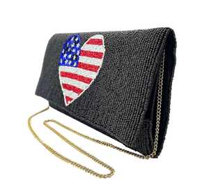 กระเป๋าคลัทช์สะพายข้างประดับลูกปัดสุดหรูของ I กระเป๋าถือลายดาวรักชาติสำหรับงานเลี้ยงและใช้ตอนเย็น - Product Image 6