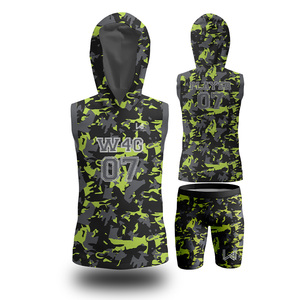 Uniformes de talla grande para 4 juegos, conjuntos de poliéster 100%, bandera 7on7, uniformes con capucha de compresión transpirables para fútbol - Product Image 6
