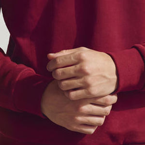 <b>Men</b> Sweatshirt With <b>Quarter</b> <b>Zip</b> Long Sleeves Custom Logo Design OEM Service Casual Wear Ribbed Cuffs / Waistband For Relaxed Fit - Product Image 5