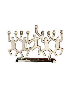 Solid <b>Brass</b> Menorah Handmade Modern Art Design High Quality Jewish <b>Candlestick</b> Holder Aluminium Polish for Religious Christmas - Product Image 1