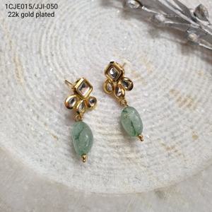 ต่างหูทรงหยดน้ำสีทอง22K สีมิ้นท์กุดัน - Product Image 1