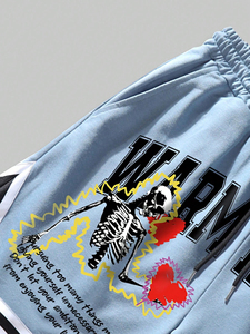 กางเกงขาสั้นโลโก้สุดเท่สำหรับผู้ชาย สตรีทแวร์สุดอินเทรนด์ ทรงลำลอง แห้งเร็ว สำหรับกิจกรรมประจำวันในฤดูร้อน - Product Image 3