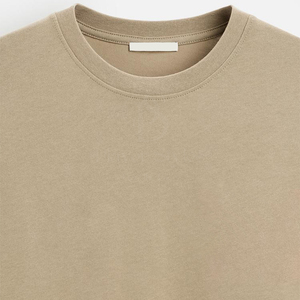 Vente en gros 100% coton T-shirt surdimensionné pour hommes séchage rapide conception de marque personnalisée avec tissu tricoté GSM lourd - Product Image 5