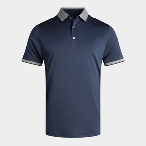 Polo de golf confortable pour homme avec design bicolore, tissu évacuant l'humidité à séchage rapide pour le bureau, le golf ou les événements - Product Image 1
