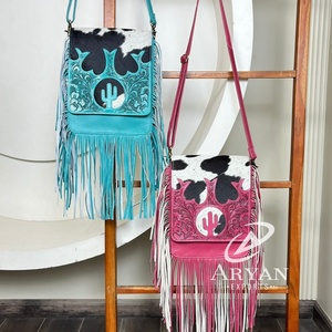 Nueva tendencia de alta calidad, bolso cruzado con flecos de cuero genuino mecanizado a mano para mujer, bolso de diseñador, bolsos de hombro Vintage de lujo - Product Image 1