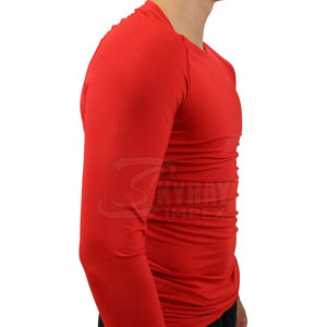 Chemises de compression légères et ajustées pour hommes Chemises de compression d'entraînement de couleur unie de haute qualité - Product Image 1