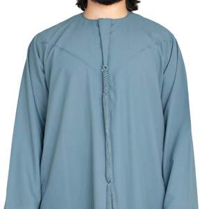 Thobe émirati haut de gamme sarcelle de luxe Kandura vêtements traditionnels arabes élégant hommes Jubba doux et respirant tenue islamique moderne - Product Image 6