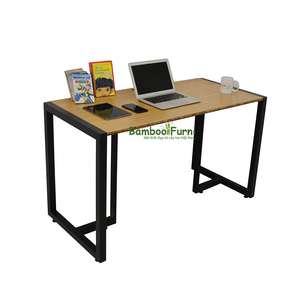 BambooFurni Minimalist Bamboo Wood Commercial <b>Work</b> <b>Desk</b> 120x60x75cm Freestanding Simple Design - Product Image 1