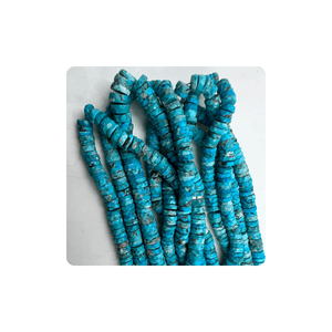 Cuentas Heishi facetadas de marcasita azul Natural de calidad superior, cuentas con forma de neumático Heishi rosa de hebra de 16 pulgadas para la fabricación de joyas - Product Image 4