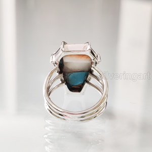 Women's <b>Ring</b> Natural Coffin Oyster Copper <b>Turquoise</b> Gemstone December Birthstone Handmade Jewelry 925 Sterling Silver <b>Ring</b> - Product Image 5