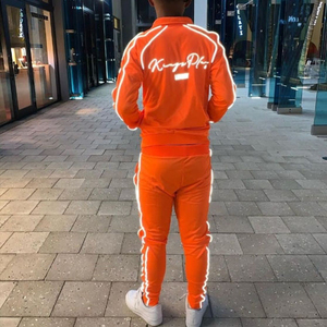 Conjunto de chándal OEM de 2 piezas al por mayor, conjunto de pantalones de chándal y sudadera con capucha y logotipo personalizado para hombre, Conjunto de jogging reflejado para hombre - Product Image 5