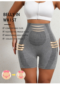 Short de Yoga solide respirant taille haute avec logo personnalisé en tissu doux au beurre avec poches à séchage rapide et anti-odeur taille XL XXL - Product Image 2