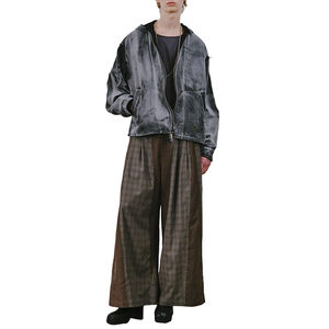 เสื้อฮู้ดดี้ผู้ชายทรงใหญ่ ผ้าคอตตอนหนานุ่ม ทรงบ็อกซี่ ไหล่ตก ลุควินเทจ ซักฟอก ทำสีซีด แขนเสื้อแบบดิสเทรส - Product Image 2