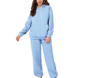 เสื้อวอร์มผู้หญิงแขนยาวแบบสวมหัวมีฮู้ดแขนยาวมีฮู้ดพิมพ์ลายสีพื้นฤดูหนาว - Product Image 1