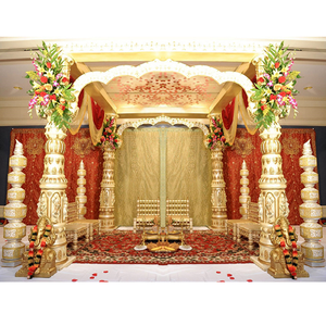 Mandap de Fibra para Bodas Bengalíes Marwari, Mandap Real de Rajgharana para Bodas Indias, Mandap Estético para Bodas del Sur, Kalyana Mandapam - Product Image 1