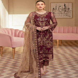 2024 Ramsha Collection nouveaux costumes en mousseline de soie brodés de haute qualité pour dames vêtements de fête pakistanais vêtements indiens et pakistanais - Product Image 1