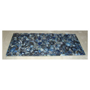 แผ่นหินอาเกตสีน้ำเงินสวยงาม โปร่งแสง ธรรมชาติ สำหรับปูพื้น ขายส่งแผ่นหินอาเกตสีน้ำเงิน - Product Image 1