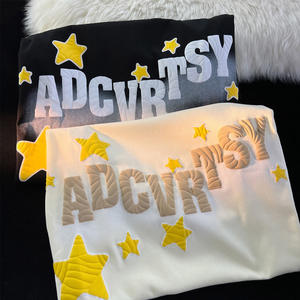 Personalizado para hombre Puff Imprimir Streetwear Tee OEM Fábrica de algodón de gran tamaño T Shirt 3D Raised Logo Design Shirt - Product Image 2