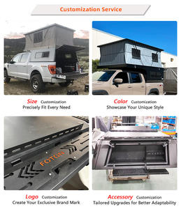 خيمة سقف صلبة للشاحنات الصغيرة مع غطاء ألومنيوم قابل للانزلاق للتخييم البري لسيارات فورد رينجر وهايلوكس وتاكوما - Product Image 6