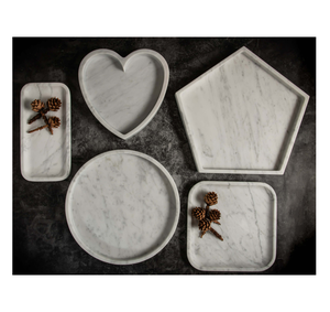 Plateaux coeur en marbre Tailles personnalisées Plateaux de service en pierre décorative Plateau en marbre pour hôtels et restaurants - Product Image 3