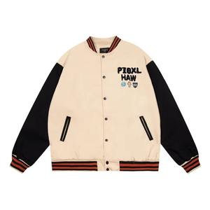 Custom High Quality Varsity Windproof <b>Men's</b> <b>Jacket</b> Star Patch Embroidered <b>Smart</b> Casual <b>Jacket</b> - Product Image 2