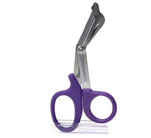 Tijeras para Vendajes de Primeros Auxilios, Mango de Plástico Morado, Tijeras Quirúrgicas Médicas de Acero Inoxidable - Product Image 1