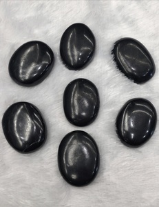 Natural Shungite Oval Palm Stone | Shungite Oval Palm Stone <b>Purifies</b> <b>water</b>, Reduces oxidative stress, Reduces inflammation - Product Image 3
