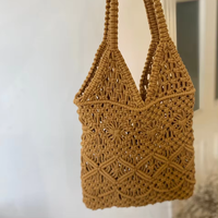 Sacs à main Lady Macramé en multicolore Bohème tissé Beach Tote Bag Style Handmade