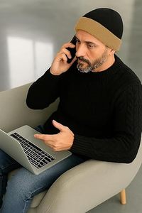 Nouvelle conception 2025, bonnets unisexes pour adultes en laine/coton respirant, imperméable, jacquard, tricotés à la main, service OEM, vente en gros, personnalisable - Product Image 2