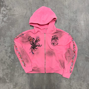 Sweat à capuche zippé en éponge française poids lourd personnalisé pour hommes - Product Image 1