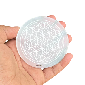 Plaque en sélénite et agate gravée en gros, cristal de guérison naturel, dalle de cristal, équilibrage des chakras, méditation, Feng Shui, amour - Product Image 4