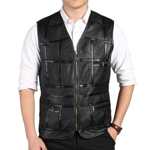 Chaleco de Cuero Genuino para Hombre, Grueso y Cálido, para Otoño e Invierno, de Piel de Oveja, Impermeable y Resistente al Viento, con Cuello en V - Product Image 3
