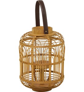 Lanterne de bougie en bambou brun durable Lanterne tissée en bambou naturel pour tenir la bougie - Product Image 5