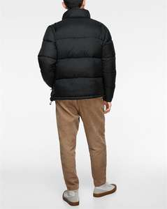 Veste matelassée noire à col montant, imperméable, grande taille, chaude, matelassée, fermeture éclair, veste résistante à l'eau - Product Image 4