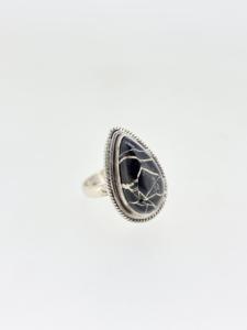 Wholesale Vintage Bezel Setting Natural Buffalo Turquoise Pear Shape Cabochon Cut Gemstone Pure 925 Sterling Silver <b>Fine</b> <b>Rings</b> - Product Image 2