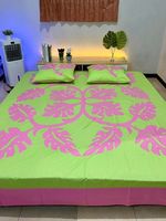 Ensemble de literie de haute qualité pour hôtels, style tout nouveau, fait main, en coton, imprimé floral hawaïen, avec drap de lit chaud