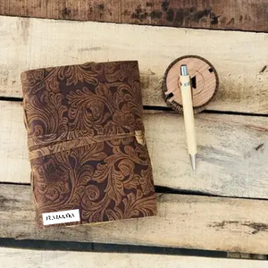 Antique Vintage Leather Cover Journal Notebook Diary With Deckle Edge Handmade Paper Journal Diary - Product Image 3