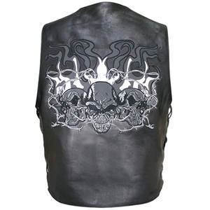 Gilet de motard en cuir pour hommes, blouson LIVE à conduire - Product Image 5