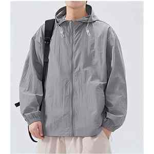 Comfortable <b>Men's</b> Lightweight Nylon Windbreaker <b>Jacket</b> Waterproof and Windproof with Custom Design Zip-Up Canvas Outdoor Wear - Product Image 5