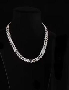 Chaîne à maillons cubains de luxe Miami entièrement glacé D VVS clouté testeur de diamants vérifier les colliers de mode Moissanite - Product Image 3