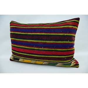 Multicolor Kantha Patchwork Lana Almohada 16x24 Pulgadas Tejido Vintage Patrón - Product Image 3