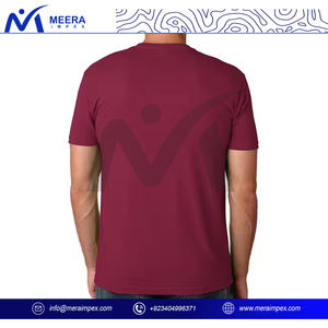 T-shirt personnalisé en coton pour hommes, coupe ajustée, manches courtes, col ras du cou, t-shirt d'été décontracté, respirant, tissu doux, couleur unie - Product Image 4